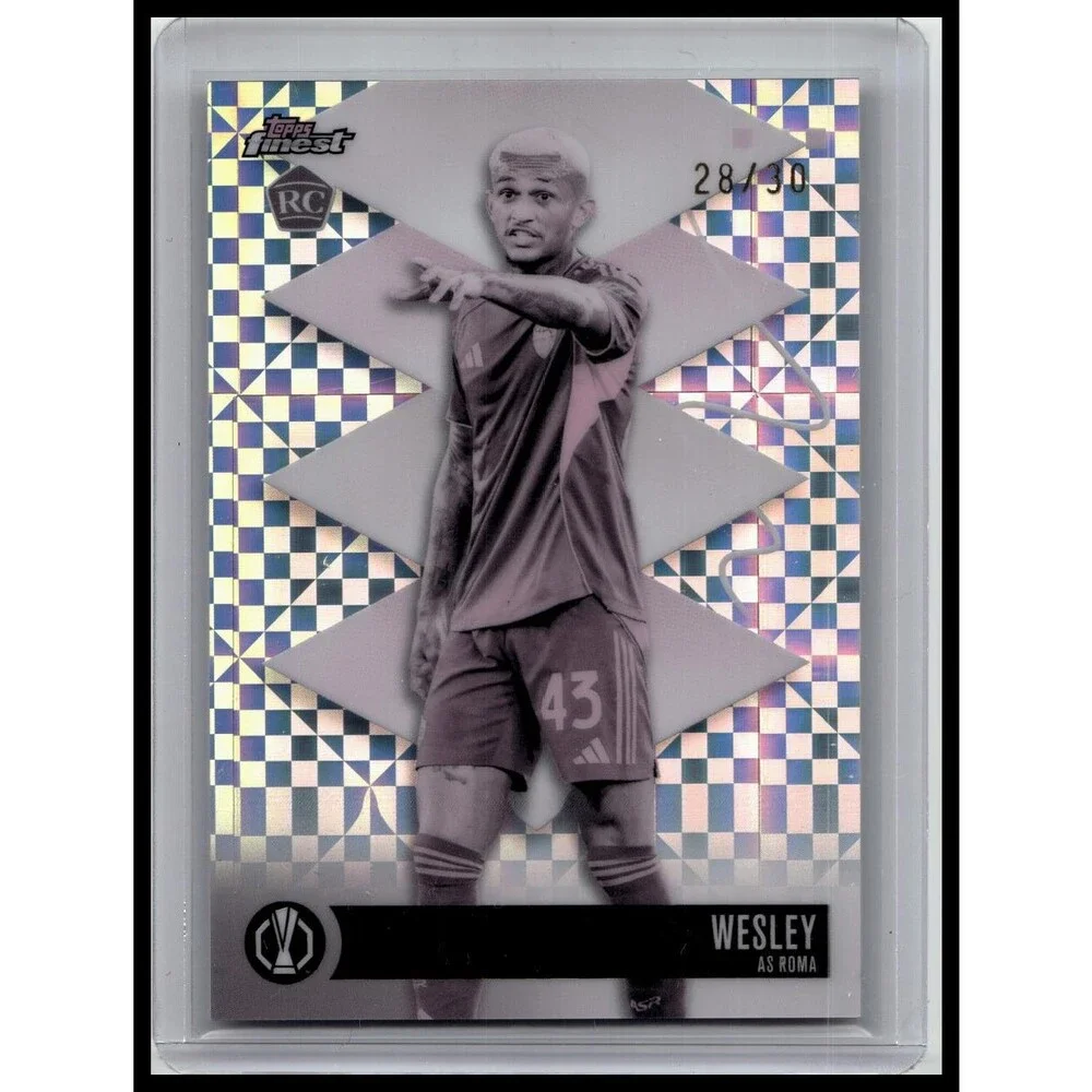 2025-26 Finest UEFA Wesley #411 Roma Pearl Checkerboard /30